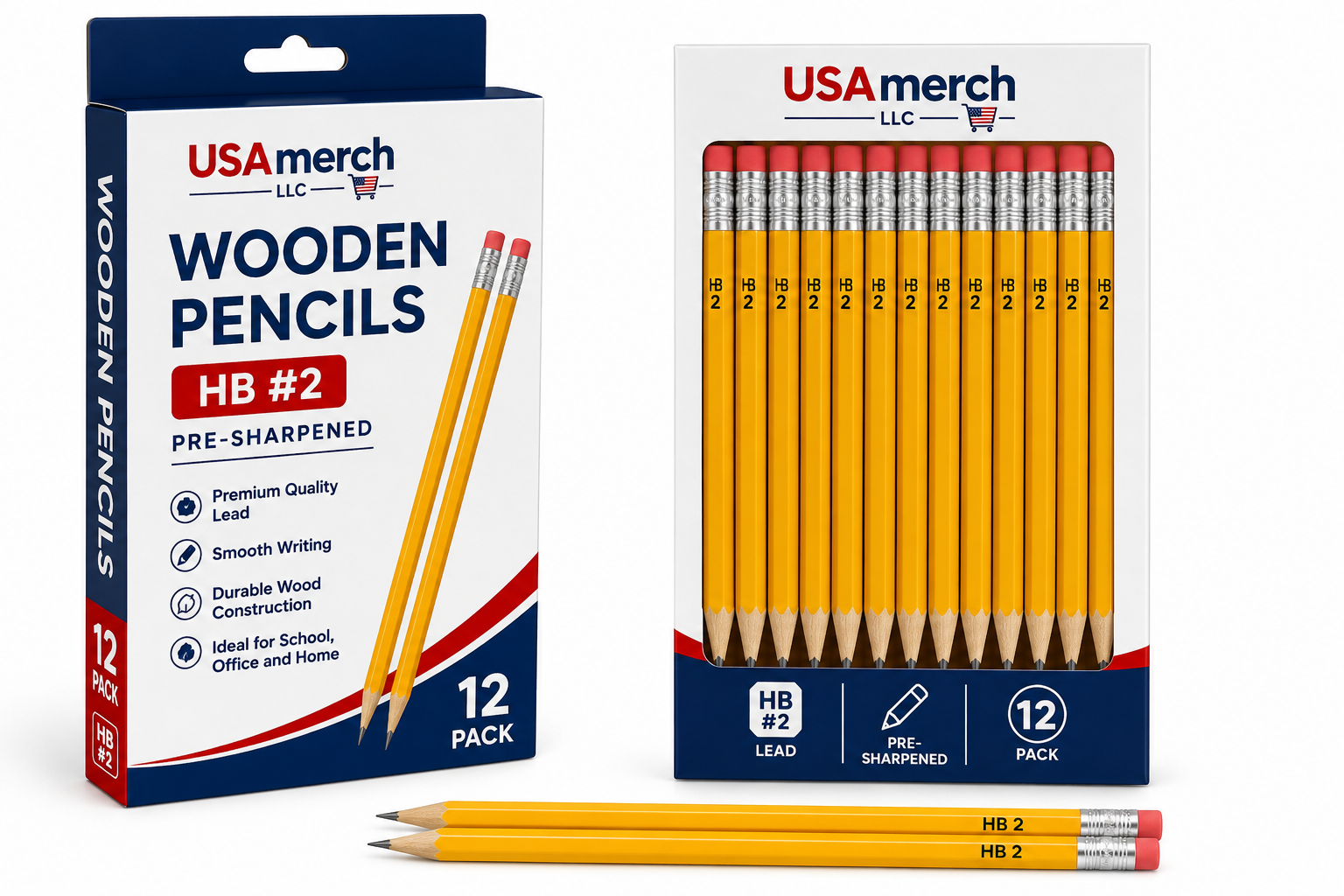 Wooden Pencils (HB #2, 12 Pack)