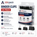 Binder Clips (24 Pack, Assorted Sizes)