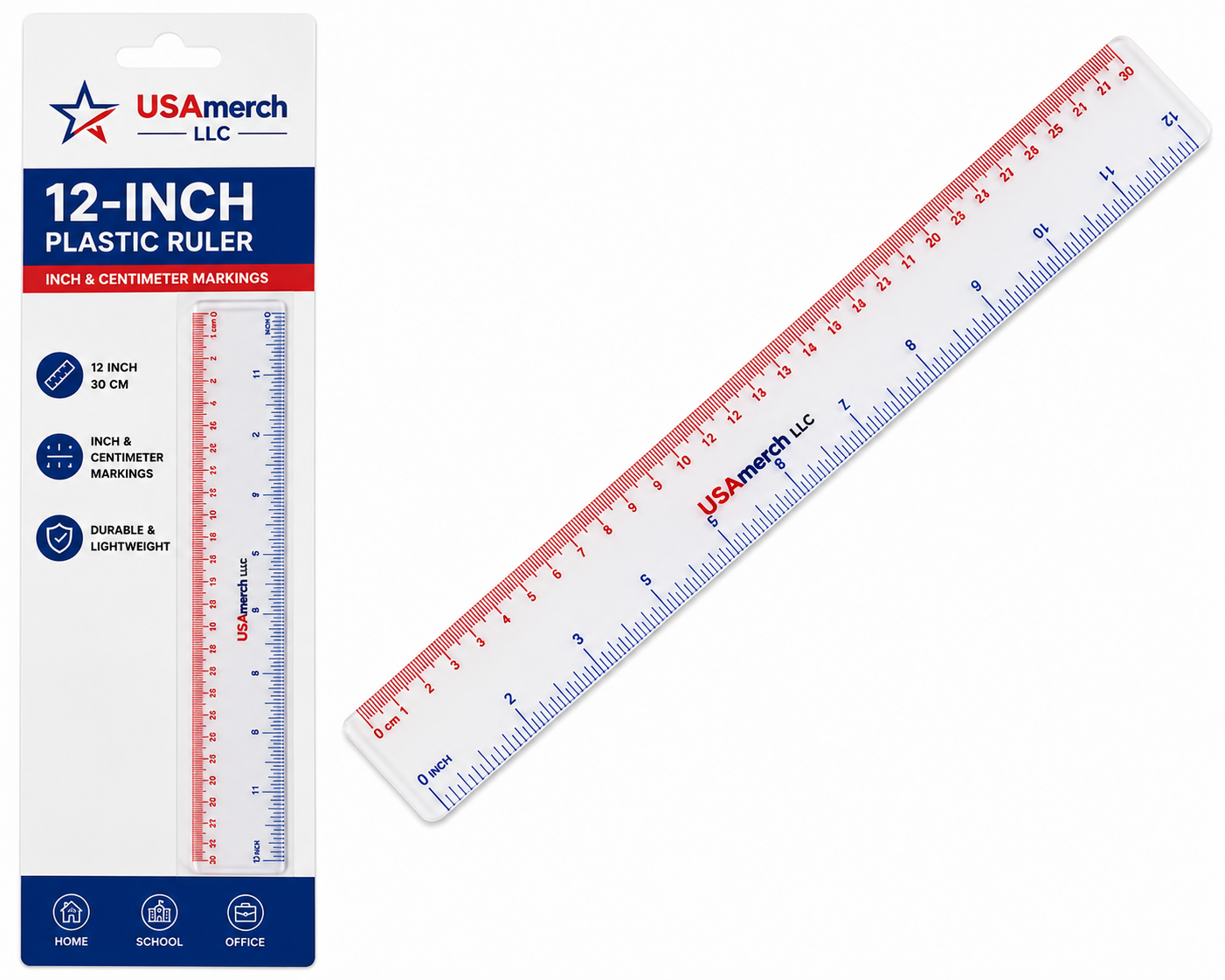 12-Inch Plastic Ruler (Clear)