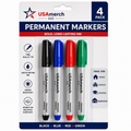 Permanent Markers (4 Pack – Black, Blue, Red & Green)