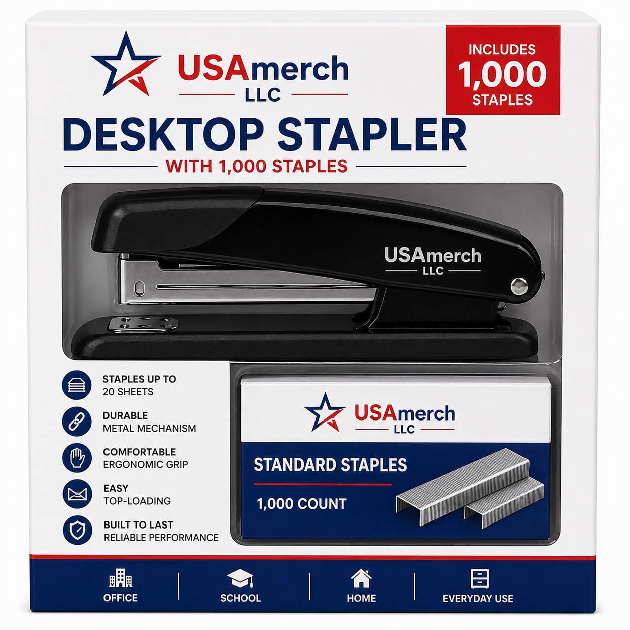 Desktop Stapler with 1,000 Staples