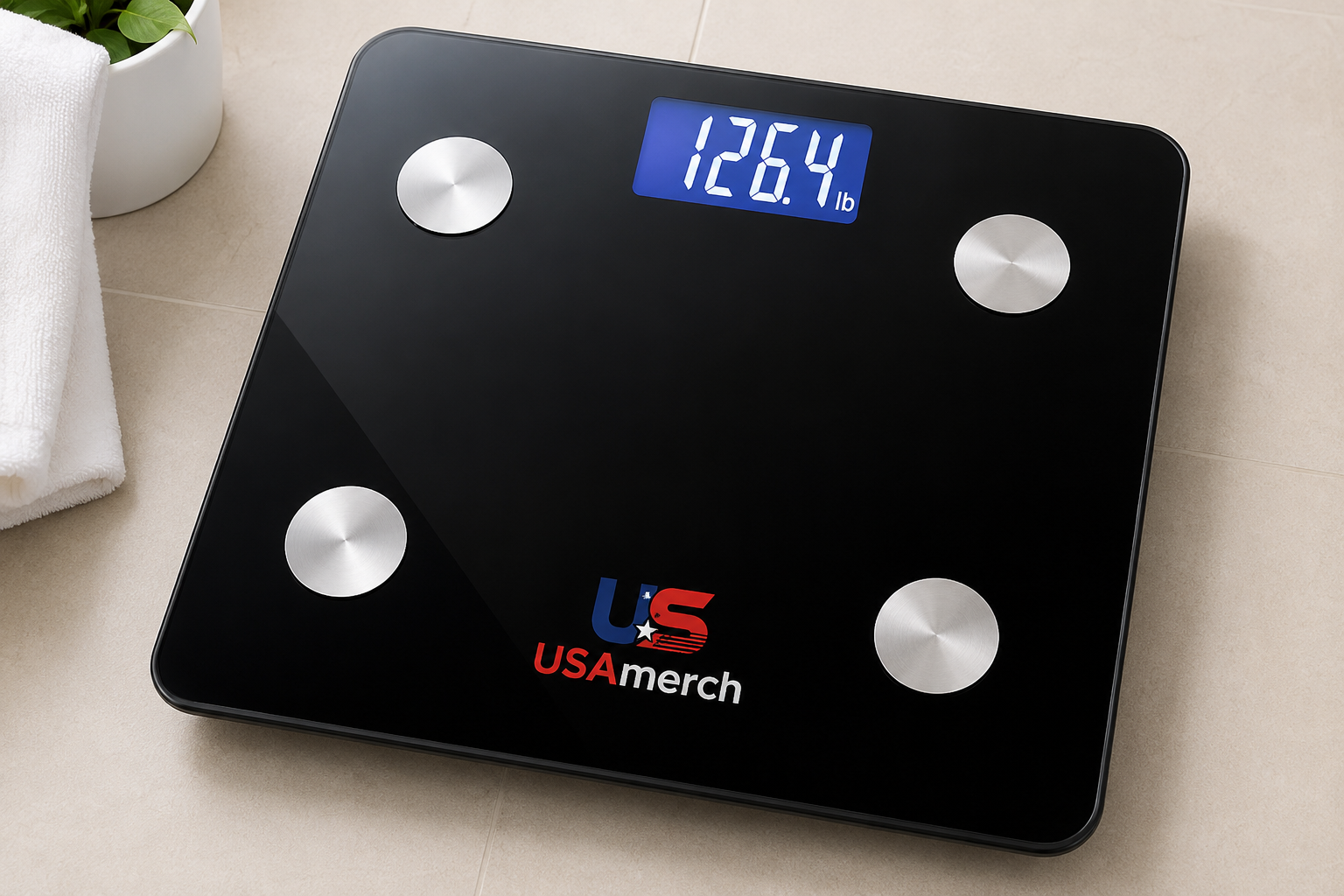 Digital Bathroom Weight Scale – Black