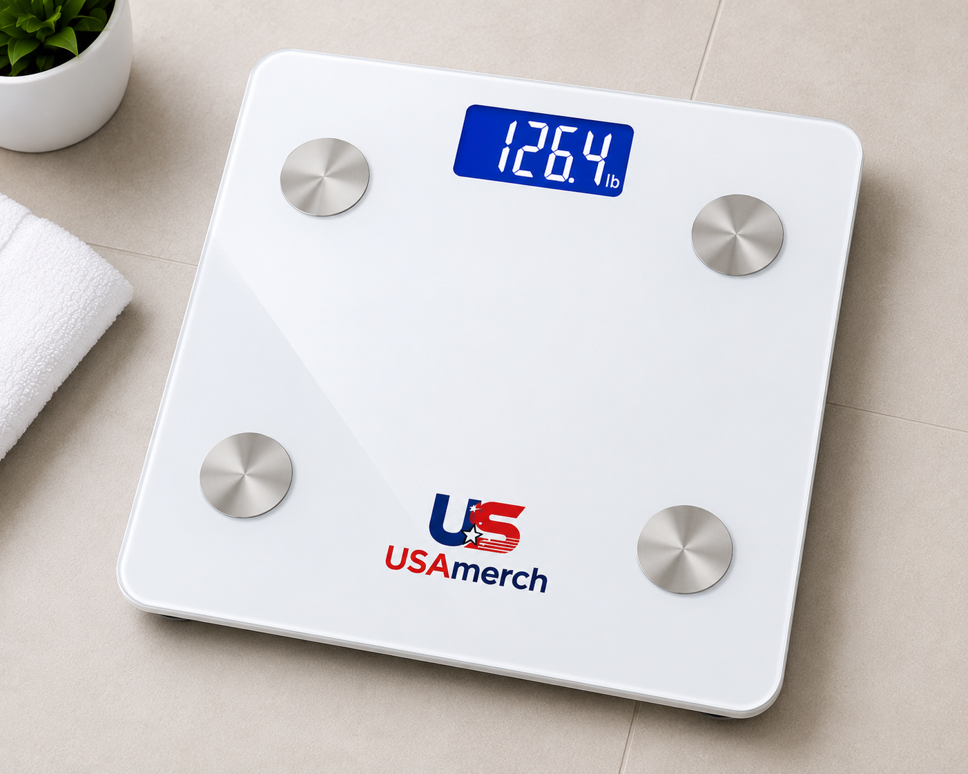 Digital Bathroom Weight Scale-White