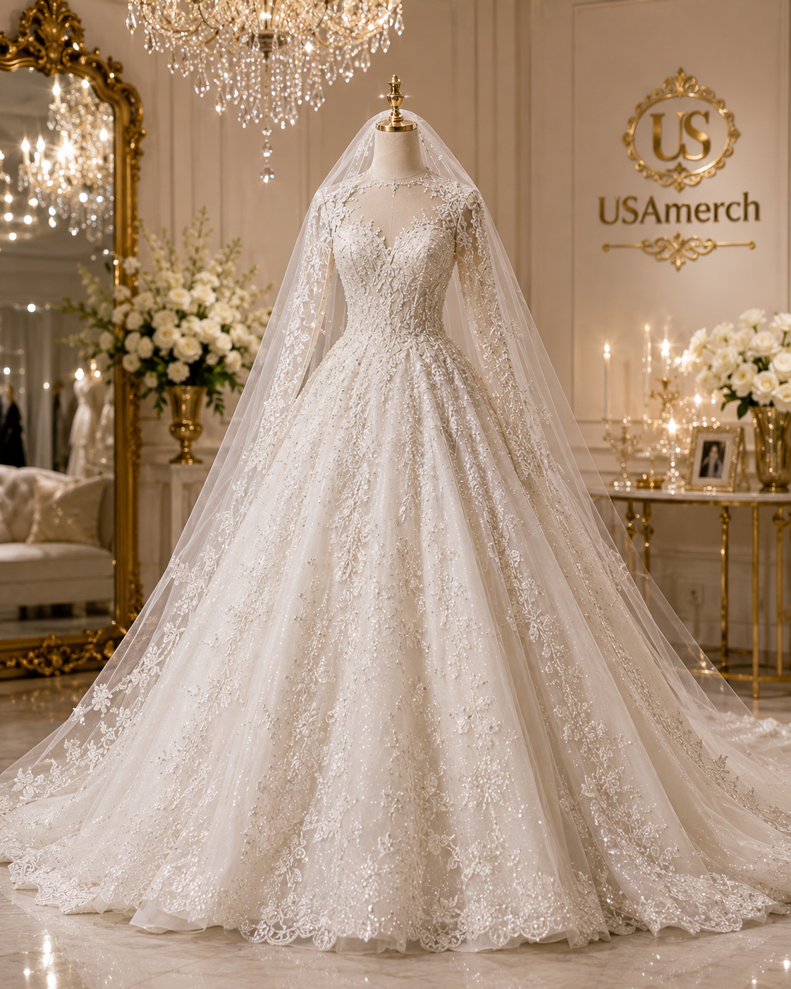 White Luxury Bridal Wedding Dress