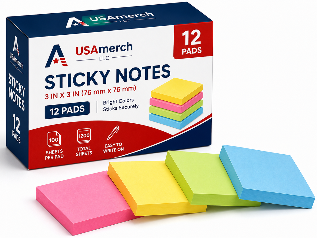 Sticky Notes (3 × 3 in, 12 Pads)
