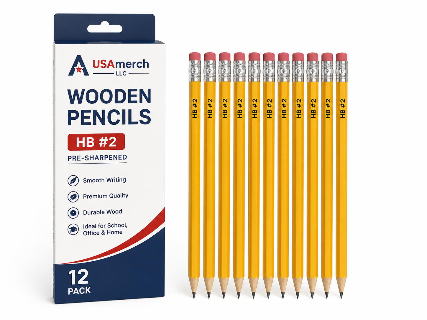 Wooden Pencils (HB #2, 12 Pack)
