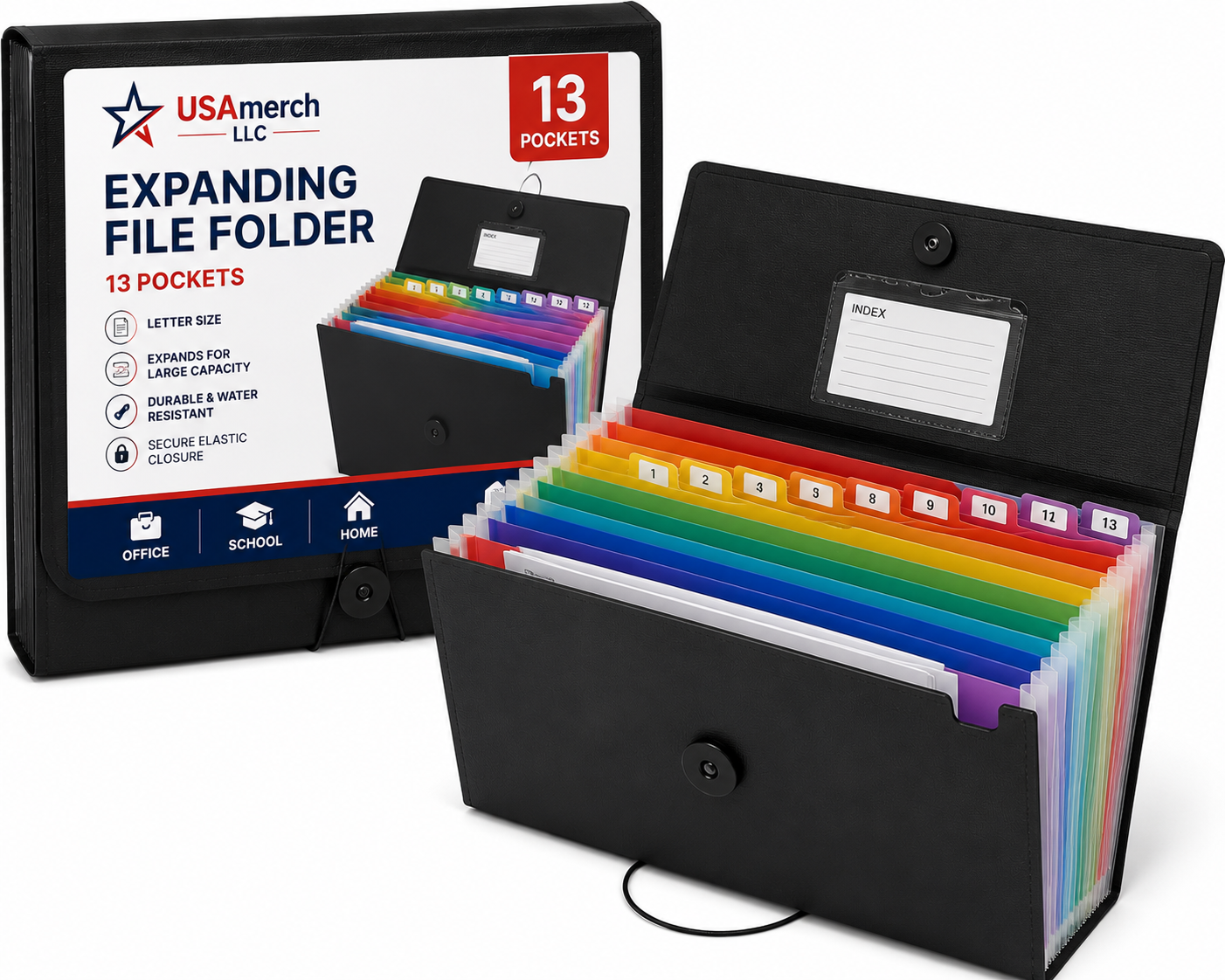 Expanding File Folder (13 Pockets, Letter Size)